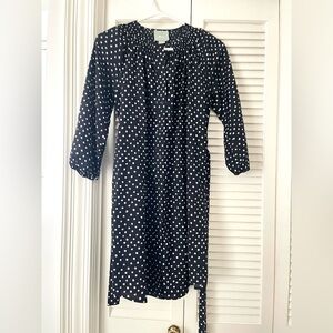 Maeve Navy Blue Dress with White Polka Dots